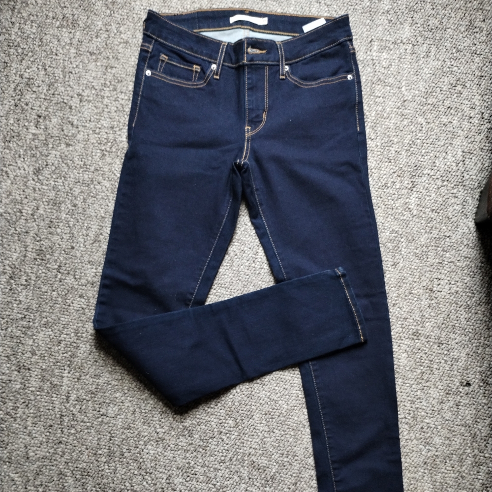 Levi's 711 Skinny Jeans, Dark Blue, Size 27 (7)